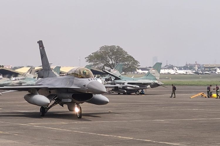 Ilustrasi jet tempur F-16.