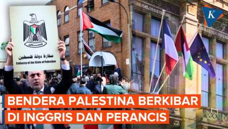 Detik-detik Bendera Palestina Berkibar di Inggris dan Perancis di Tengah Dukungan Barat